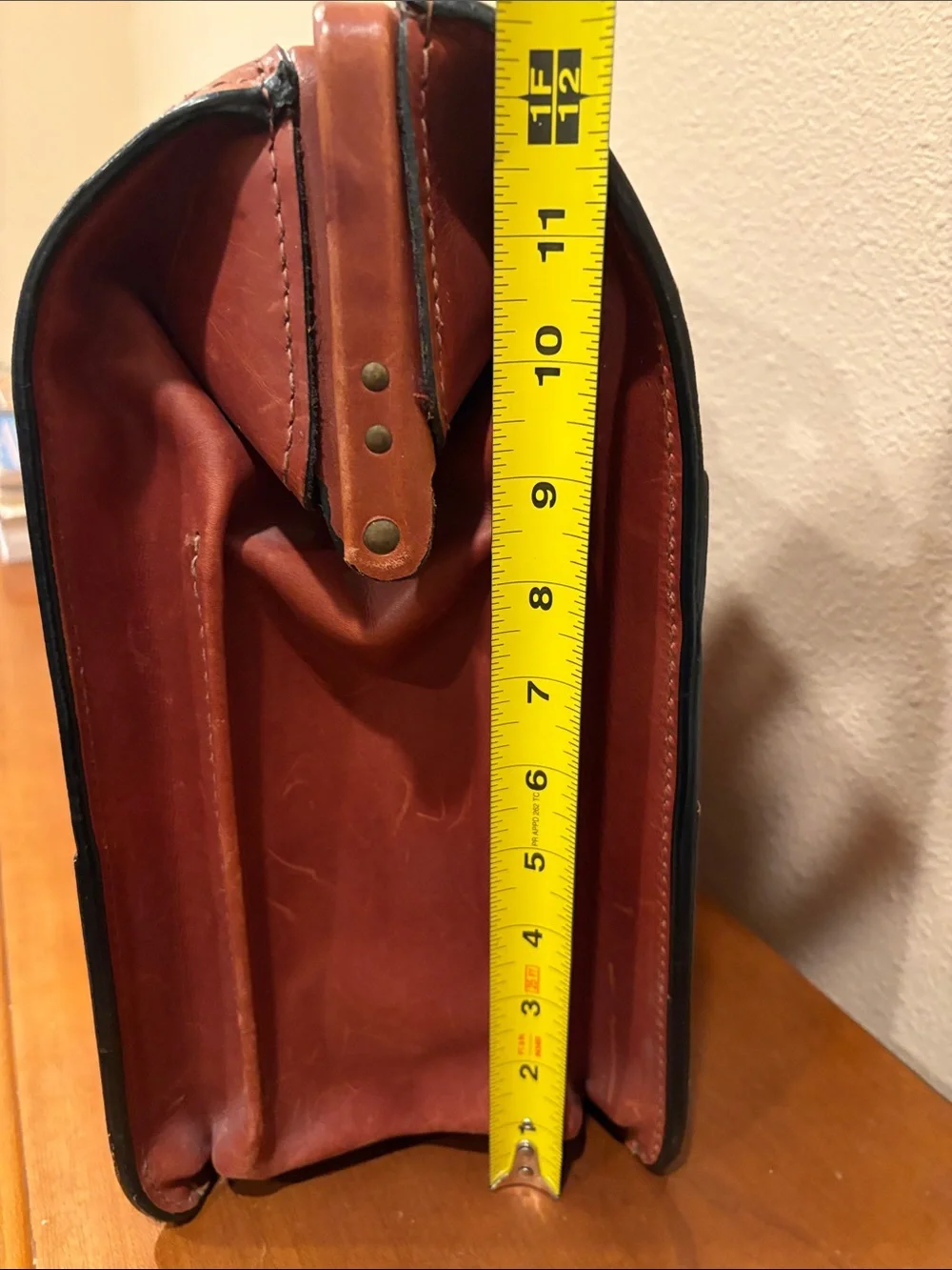 Vintage Schlesinger Men's Belting Leather Briefcase Bag in Cognac Brown